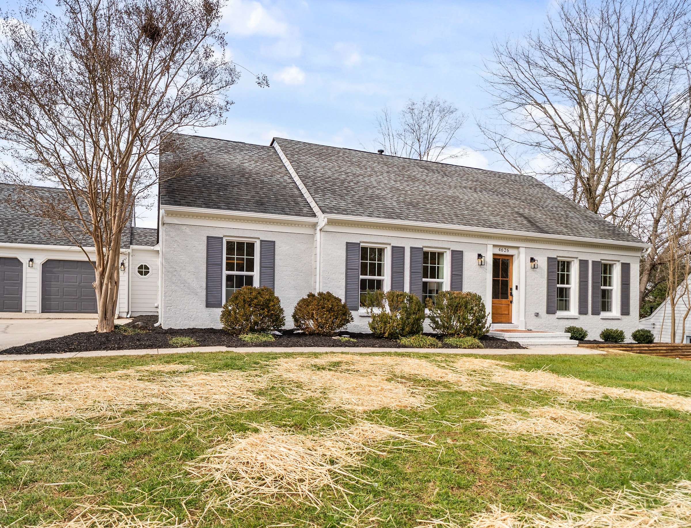 Finished front exterior at the Annerly Court renovation